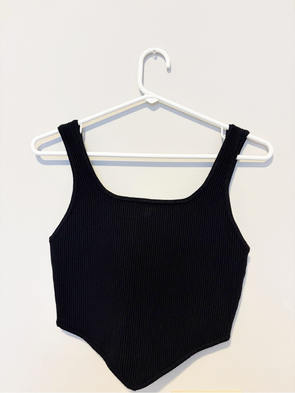 House of Harlow Black Ribbed Crop Tank Top Size Medium
